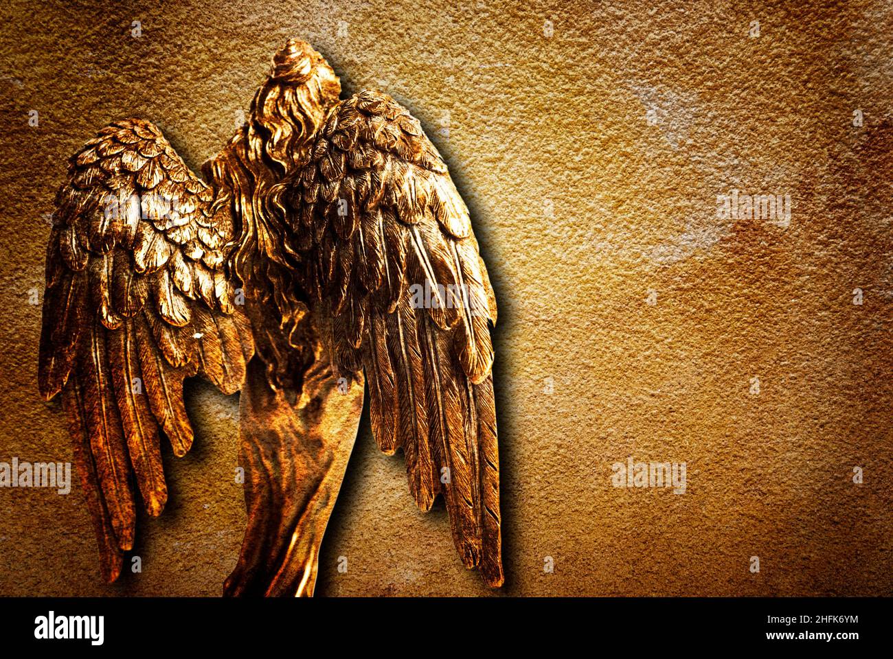 Golden Angel Wings Isolated Stock Photo - Download Image Now - Costume Wing,  Animal Wing, Gold - Metal - iStock