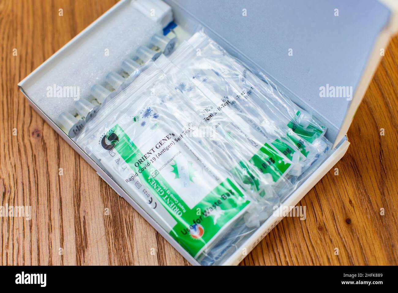 Orient Genes Rapid Covid19 Antigen self test kit in a UK home. The