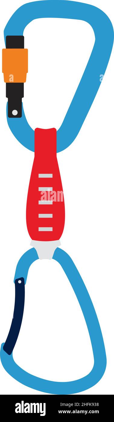 Alpinist Quickdraw Icon. Flat Color Design. Vector Illustration. Stock Vector
