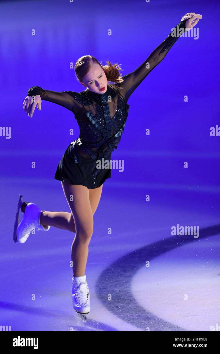 Eva Lotta KIIBUS (EST), during the Exhibition Gala, at the ISU European Figure Skating Championships 2022, at Tondiraba Ice Hall, on January 16, 2022 in Tallinn, Estonia. Credit: Raniero Corbelletti/AFLO/Alamy Live News Stock Photo