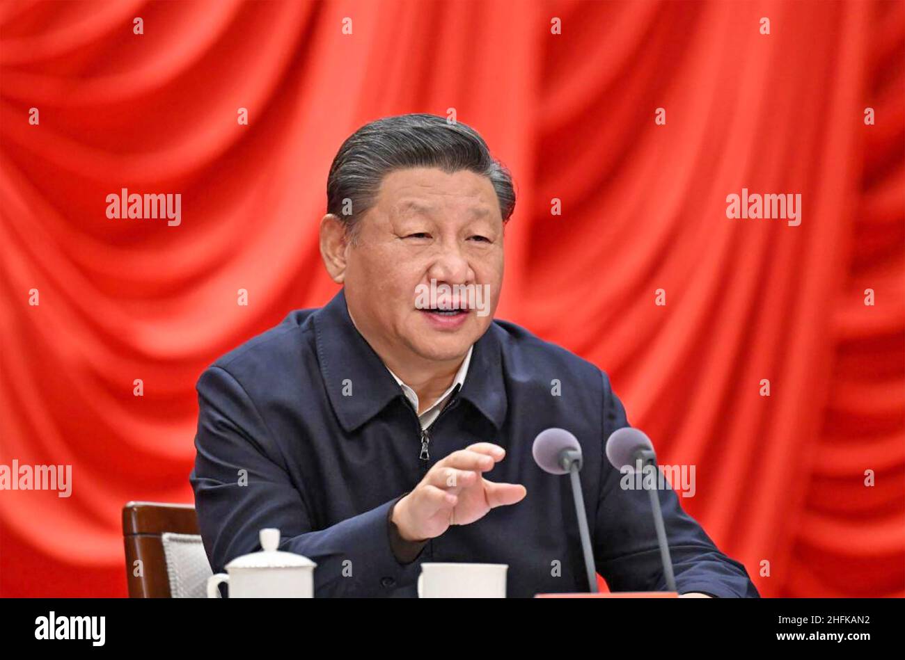 XI JINPING General Secretary of the Chinese Communist Party on 11 January 2022. Photo:Li Xueren/Xinhua. Stock Photo