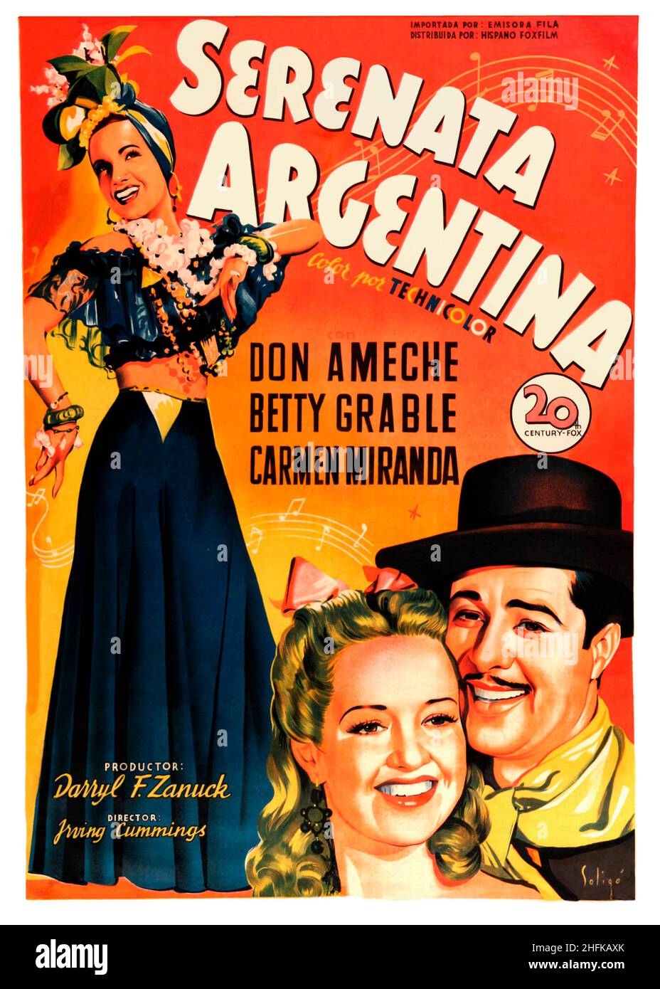 DON AMECHE, BETTY GRABLE and CARMEN MIRANDA in DOWN ARGENTINE WAY (1940), directed by IRVING CUMMINGS. Credit: 20TH CENTURY FOX / Album Stock Photo