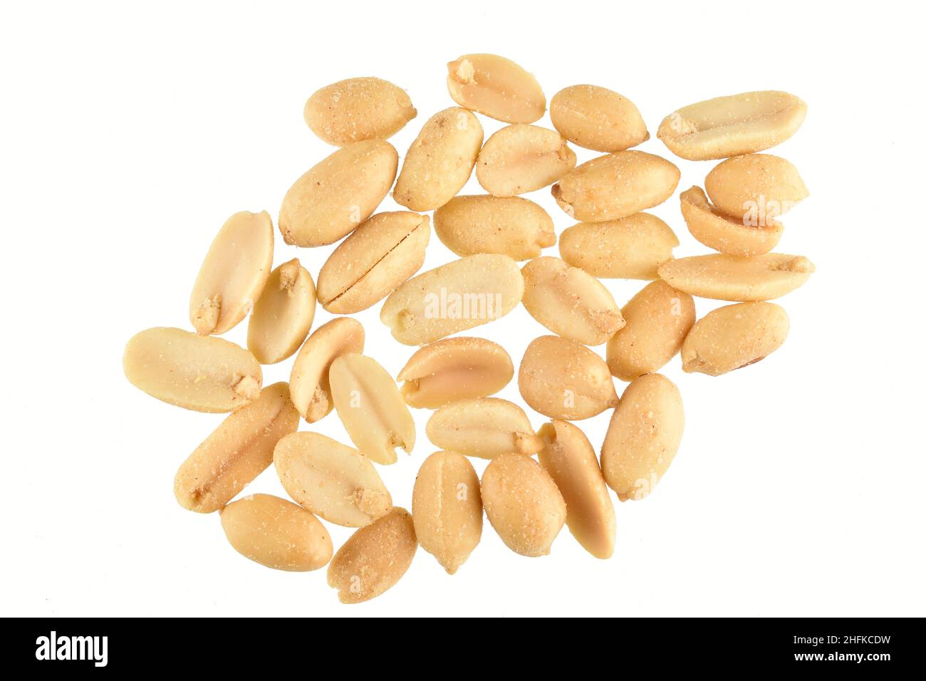 Roasted Peanuts Isolated on White Background with Clipping Path Stock Photo
