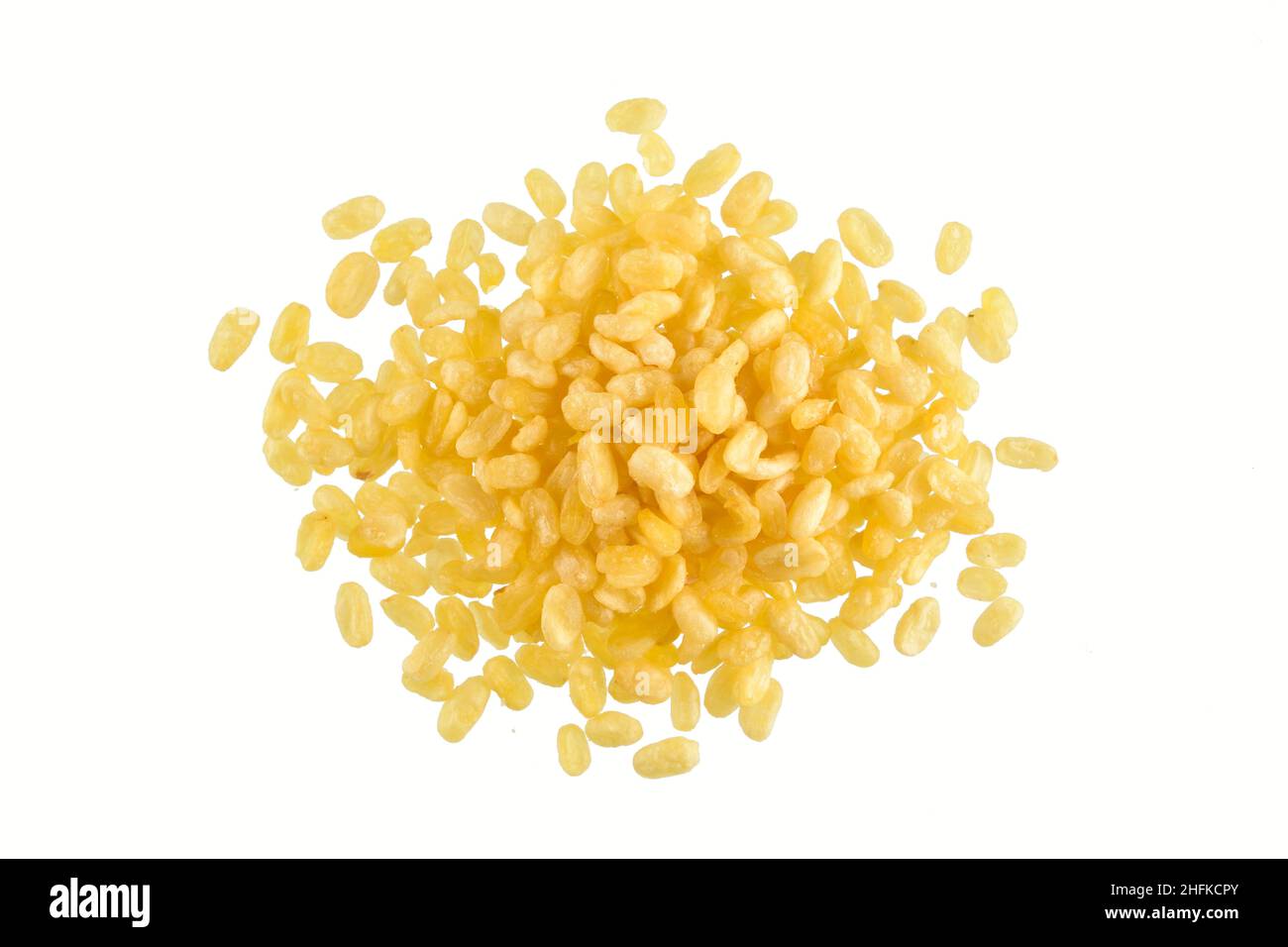 Scattered Mung Dal Namkeen Isolated on White Background with Clipping Path Stock Photo
