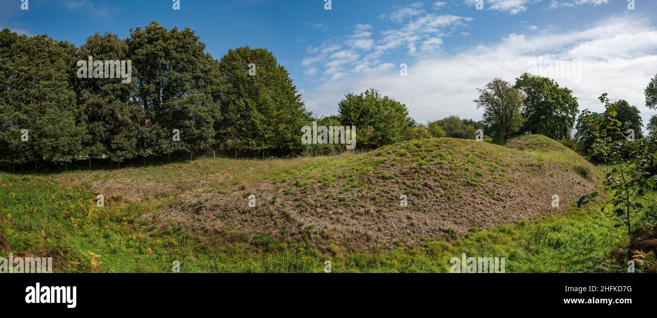 The remains of a Norman Motte at Church Norton which controlled the mouth of Pagham Harbour, West Sussex, UK Stock Photo