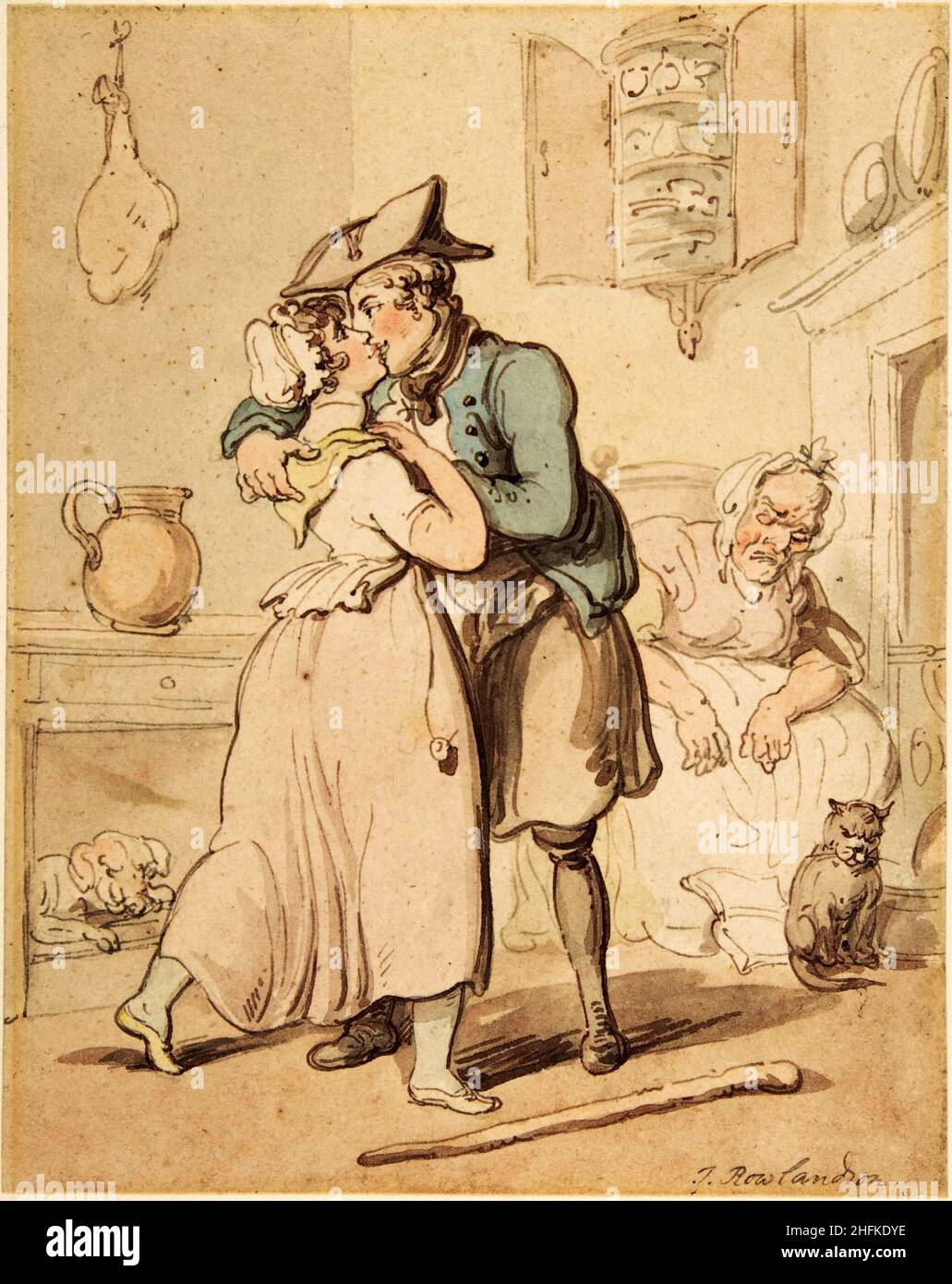 The sailors return from active service. Artist: Thomas Rowlandson (1756-1827) an English artist and caricaturist of the Georgian Era. A social observer, he was a prolific artist and print maker.  Credit: Thomas Rowlandson/Alamy Stock Photo
