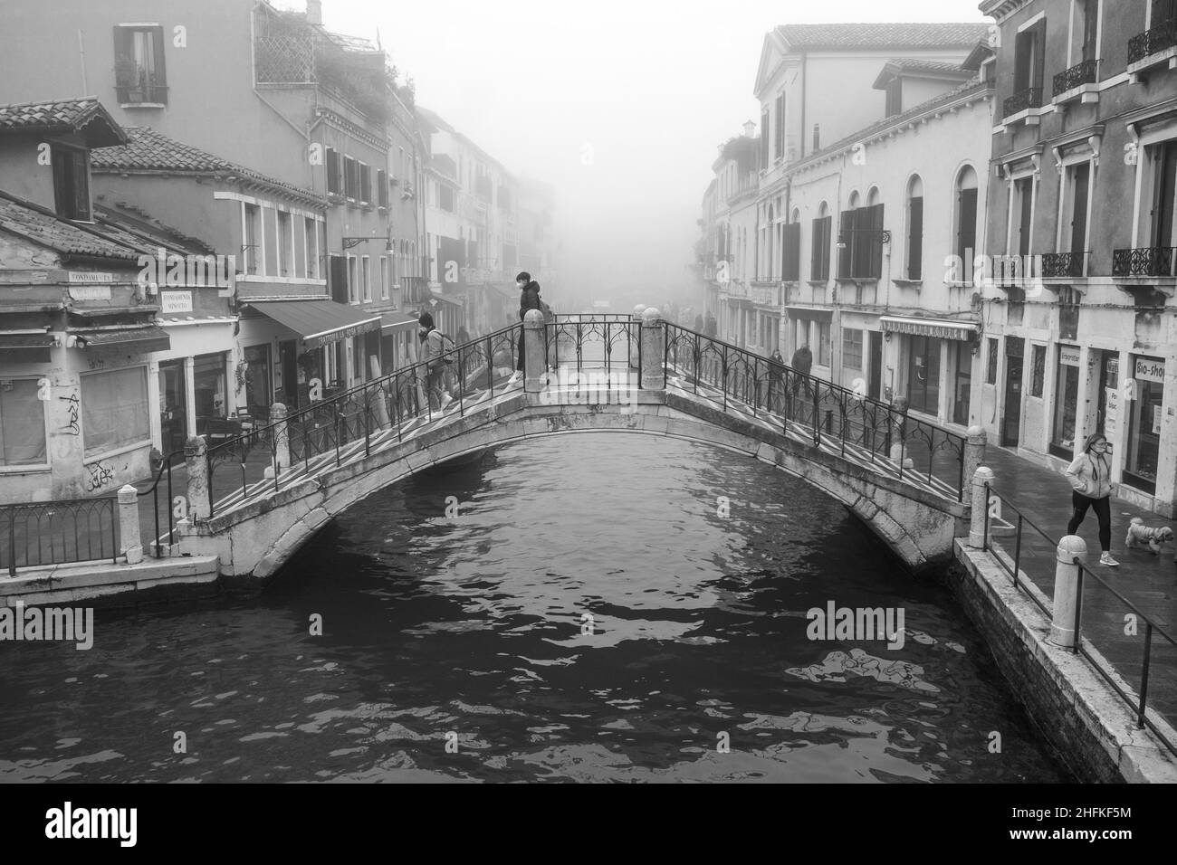 VENICE, ITALY:VENICE, ITALY: Black and white in a canal in Venice Stock ...