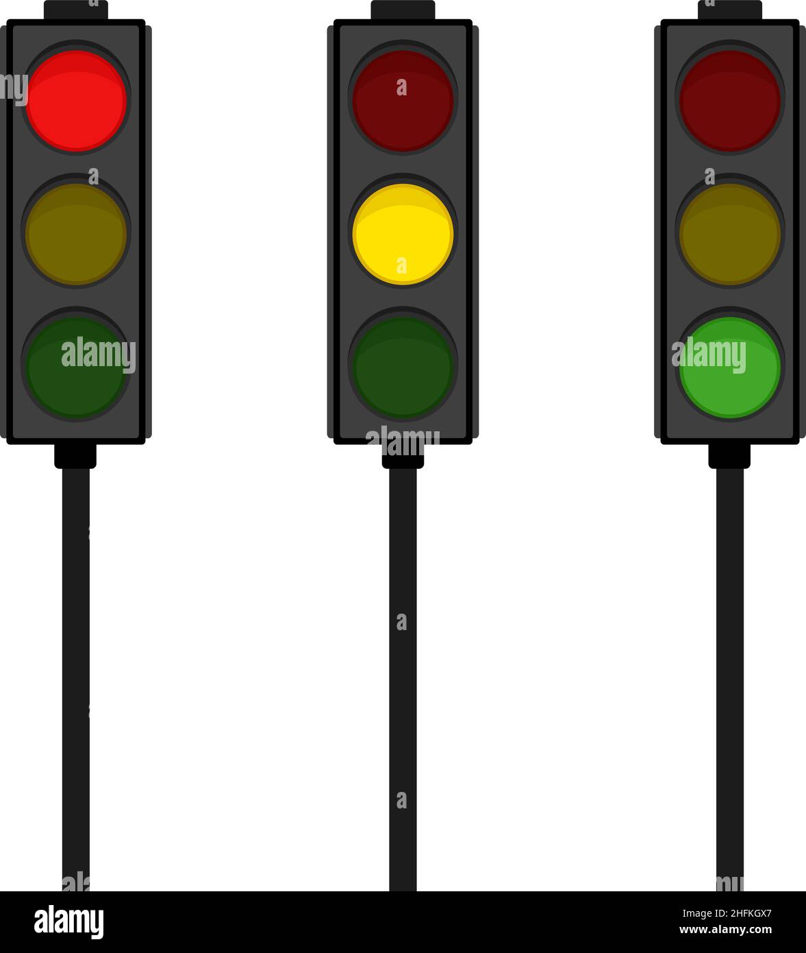 Traffic lights on white background, vector illustration Stock Vector ...
