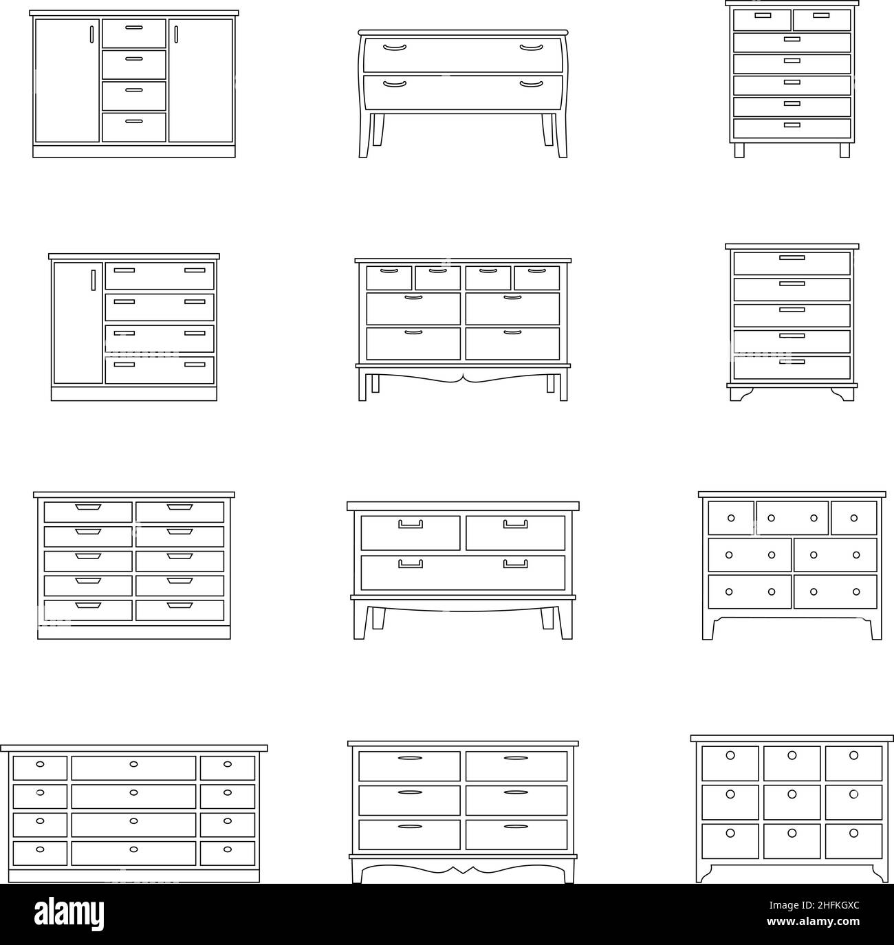 Chest of drawers Stock Vector Images Alamy