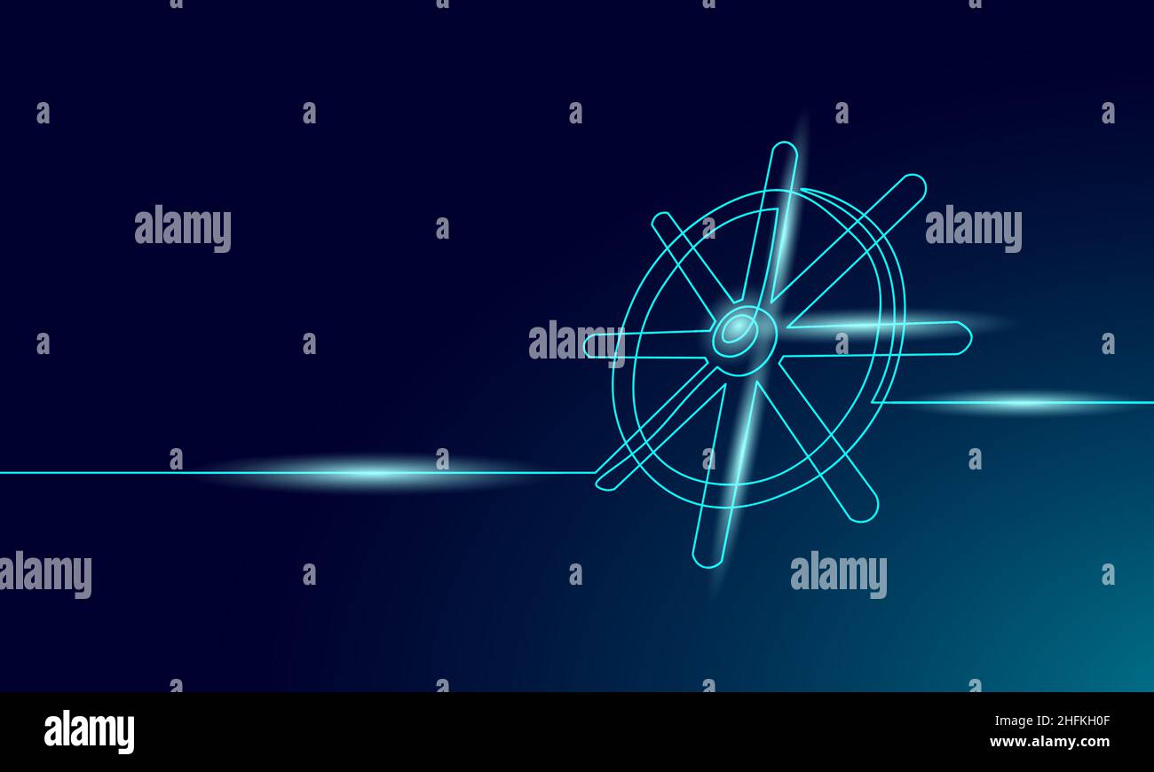 Wheel helm computer developer app concept. Business digital open source ...