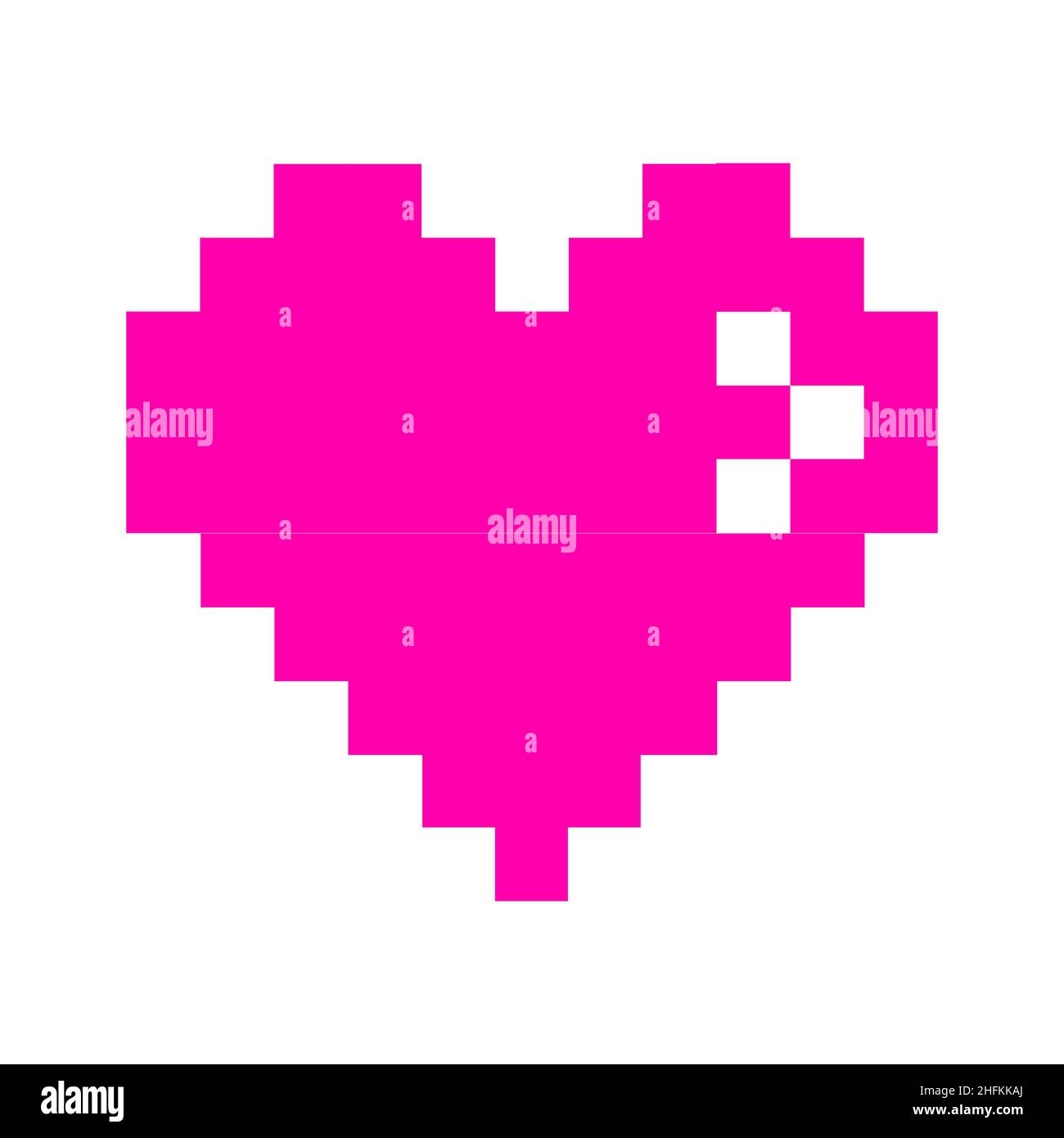 Pixel art heart icon isolated on white background Stock Vector Image ...