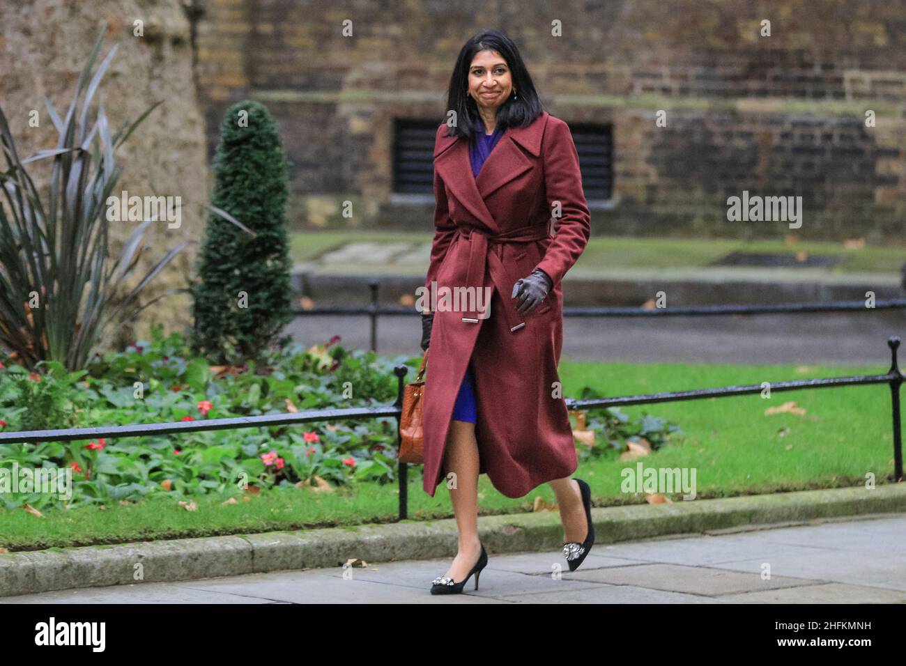 Suella Braverman QC MP, Attorney General, British Conservative Party politician, smiles in Downing Street, London Stock Photo