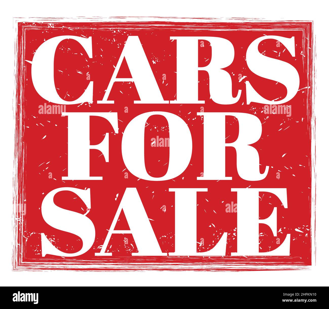 CARS FOR SALE, written on red grungy stamp sign Stock Photo - Alamy