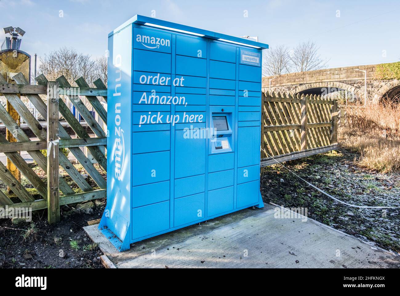 An Amazon locker and pickup point, located at Long Preston railway