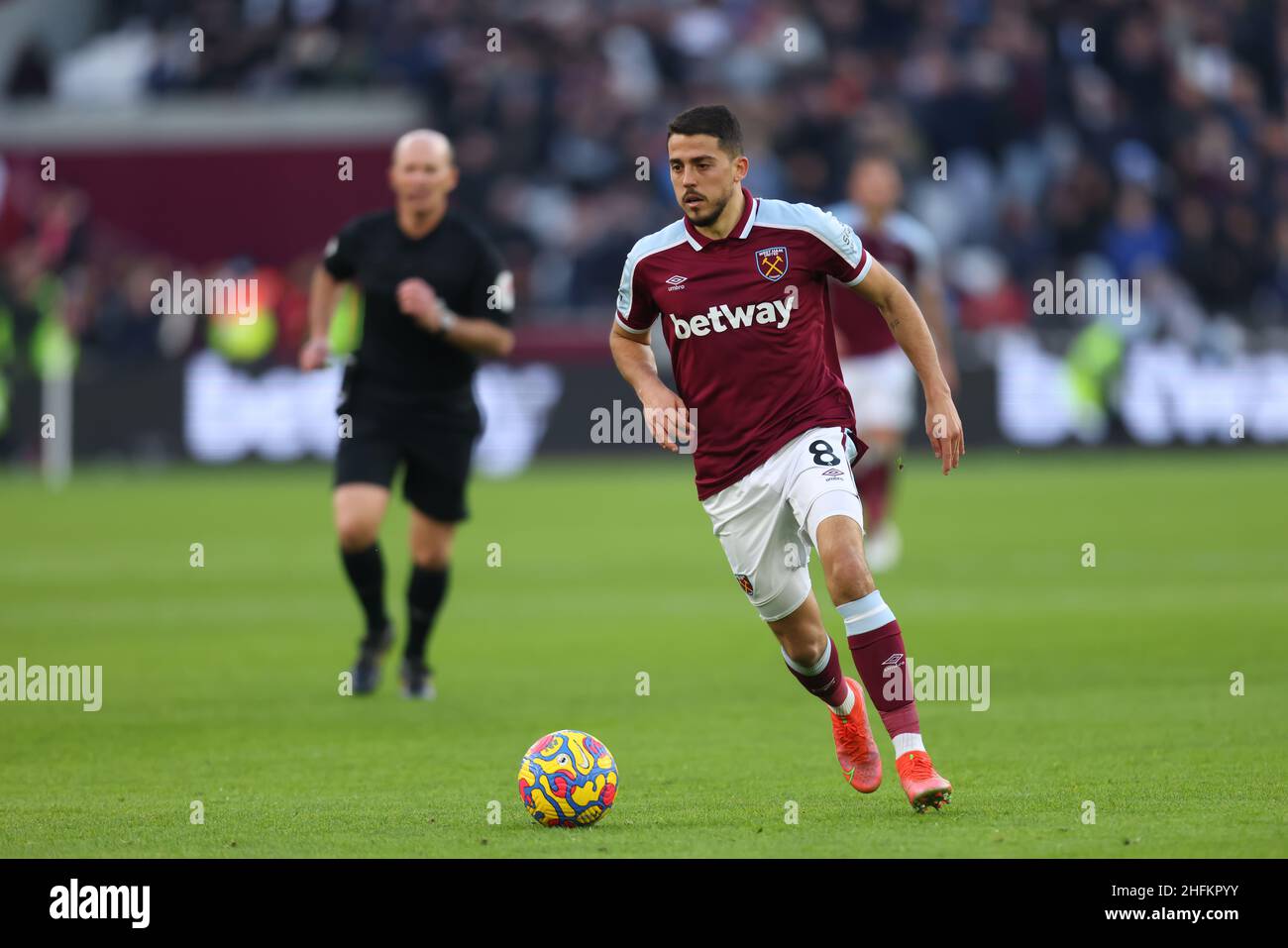 Pablo Fornals of West Ham United - West Ham United v Leeds United, Premier League, London Stadium, London, UK - 16th January 2022  Editorial Use Only - DataCo restrictions apply Stock Photo