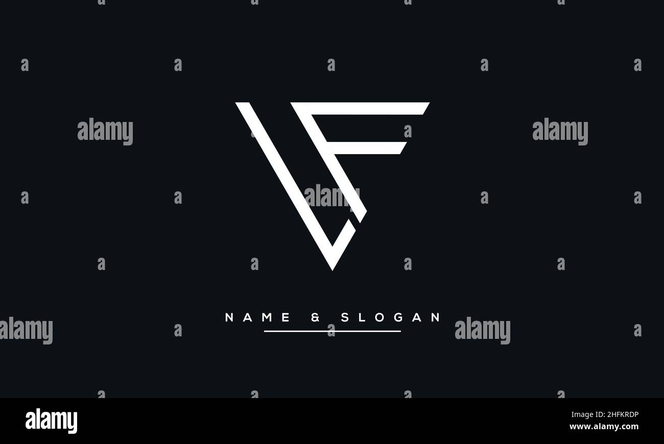 Modern abstract letter LF, FL logo design. Minimal LF, FL initial based icon vector Stock Vector