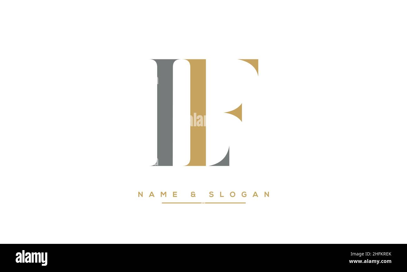 Modern abstract letter LF, FL logo design. Minimal LF, FL initial based icon vector Stock Vector
