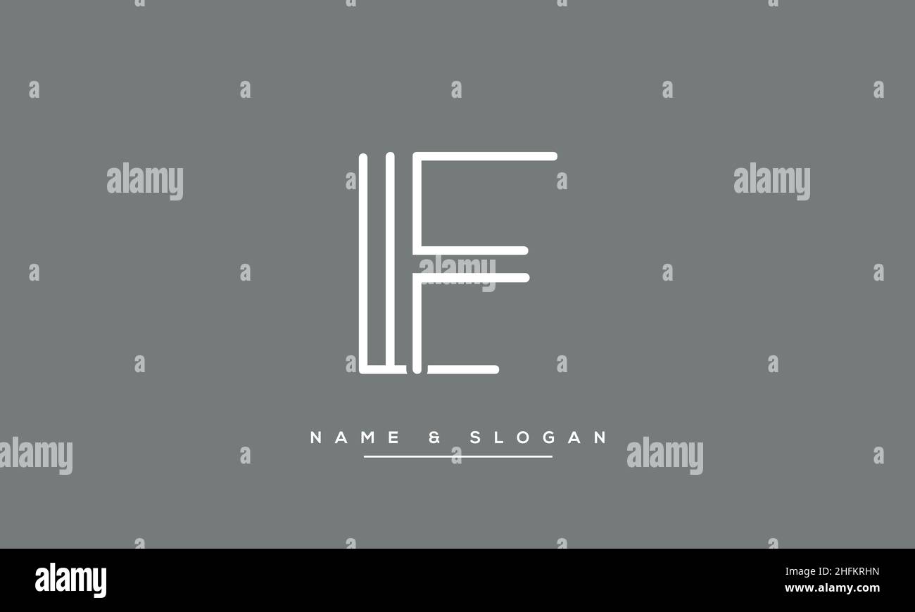 Modern abstract letter LF, FL logo design. Minimal LF, FL initial based icon vector Stock Vector