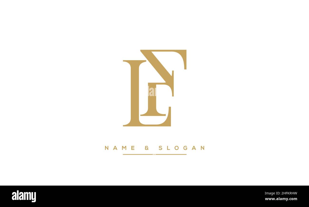 Modern abstract letter LF, FL logo design. Minimal LF, FL initial based icon vector Stock Vector