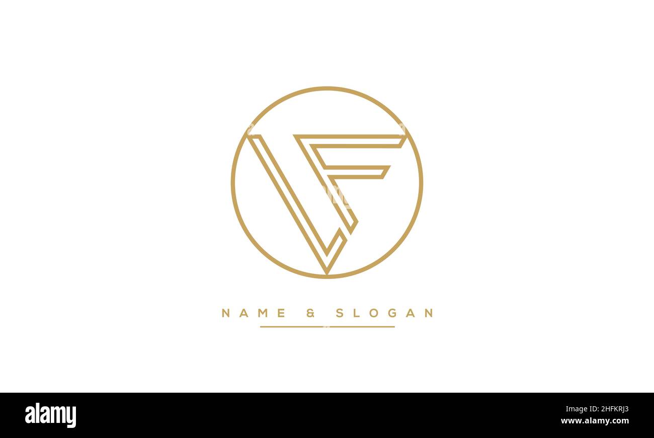 Modern abstract letter LF, FL logo design. Minimal LF, FL initial based icon vector Stock Vector