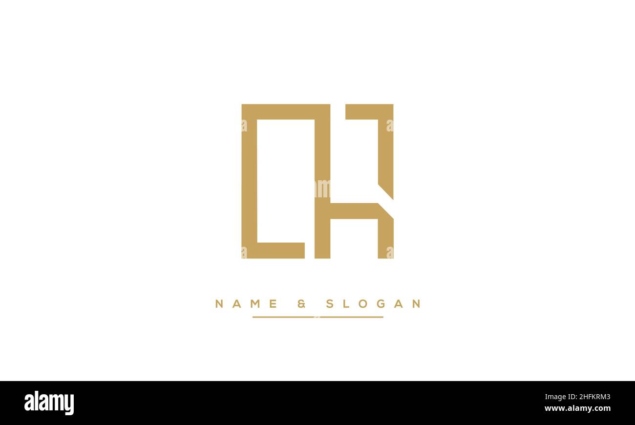 Modern abstract letter LH, HL logo design. Minimal LH, HL initial based icon vector Stock Vector