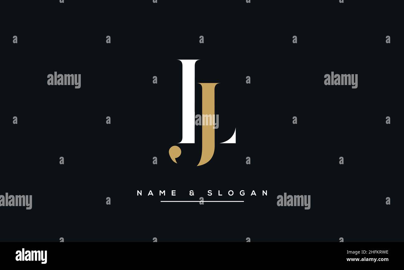 Modern abstract letter LJ, JL logo design. Minimal LJ, JL initial based icon vector Stock Vector