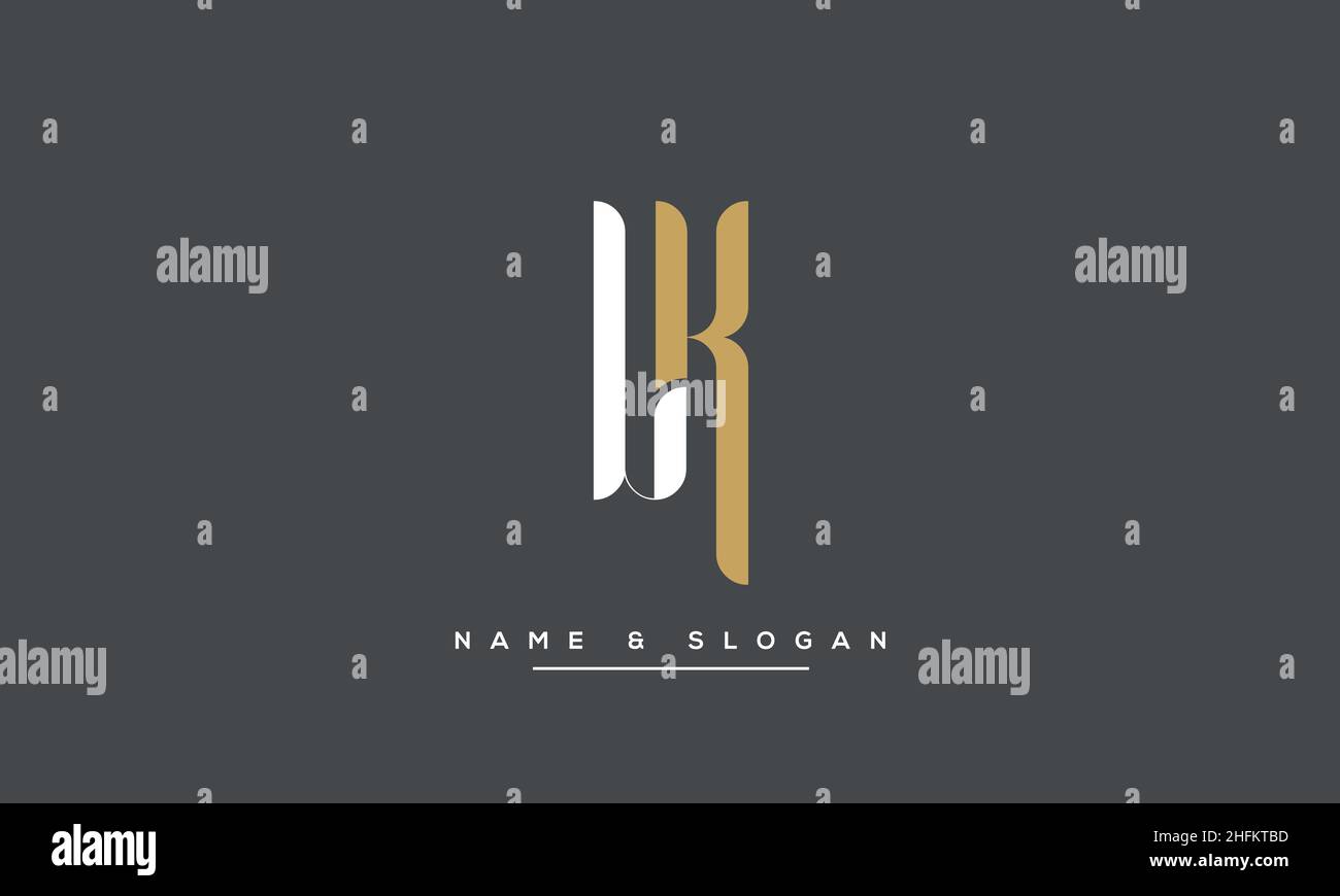 Modern abstract letter LK, KL logo design. Minimal LK, KL initial based icon vector Stock Vector