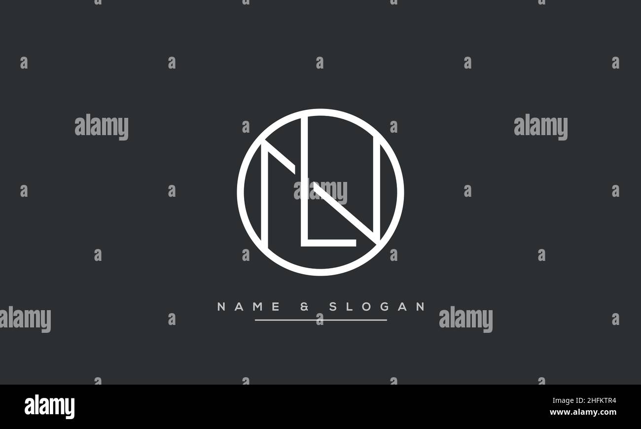 Modern abstract letter LN, NL logo design. Minimal LN, NL initial based icon vector Stock Vector
