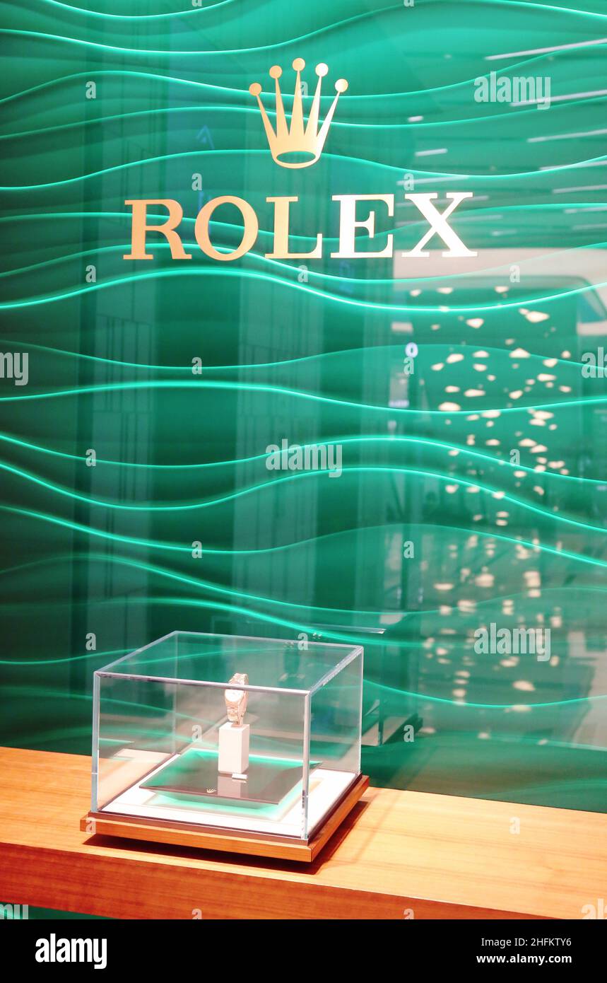 SHANGHAI, CHINA - APRIL 29, 2021 - A rolex watch store is seen in Shanghai, China, on April 29, 2021. January 17, 2022 -- Luxury brand Rolex has made Stock Photo