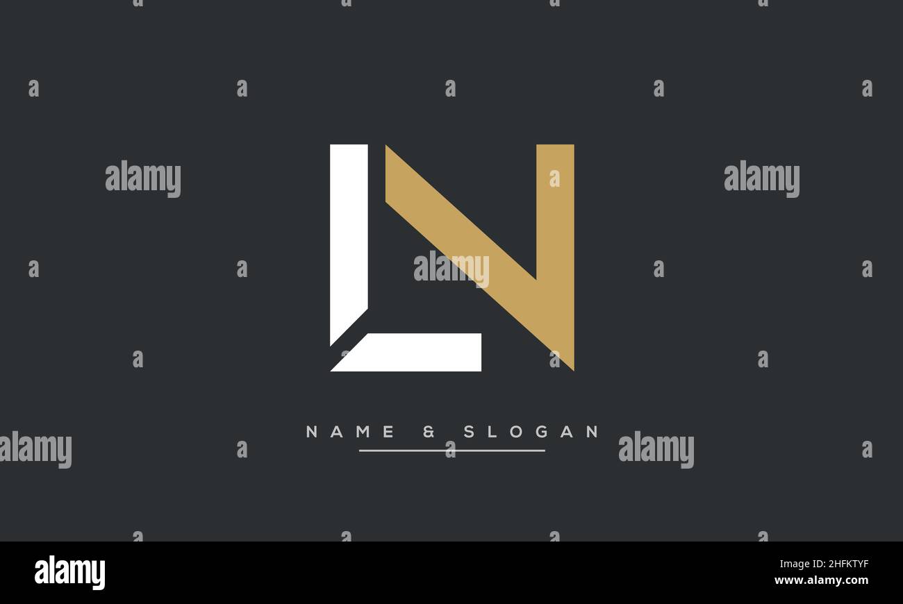 Modern abstract letter LN, NL logo design. Minimal LN, NL initial based icon vector Stock Vector