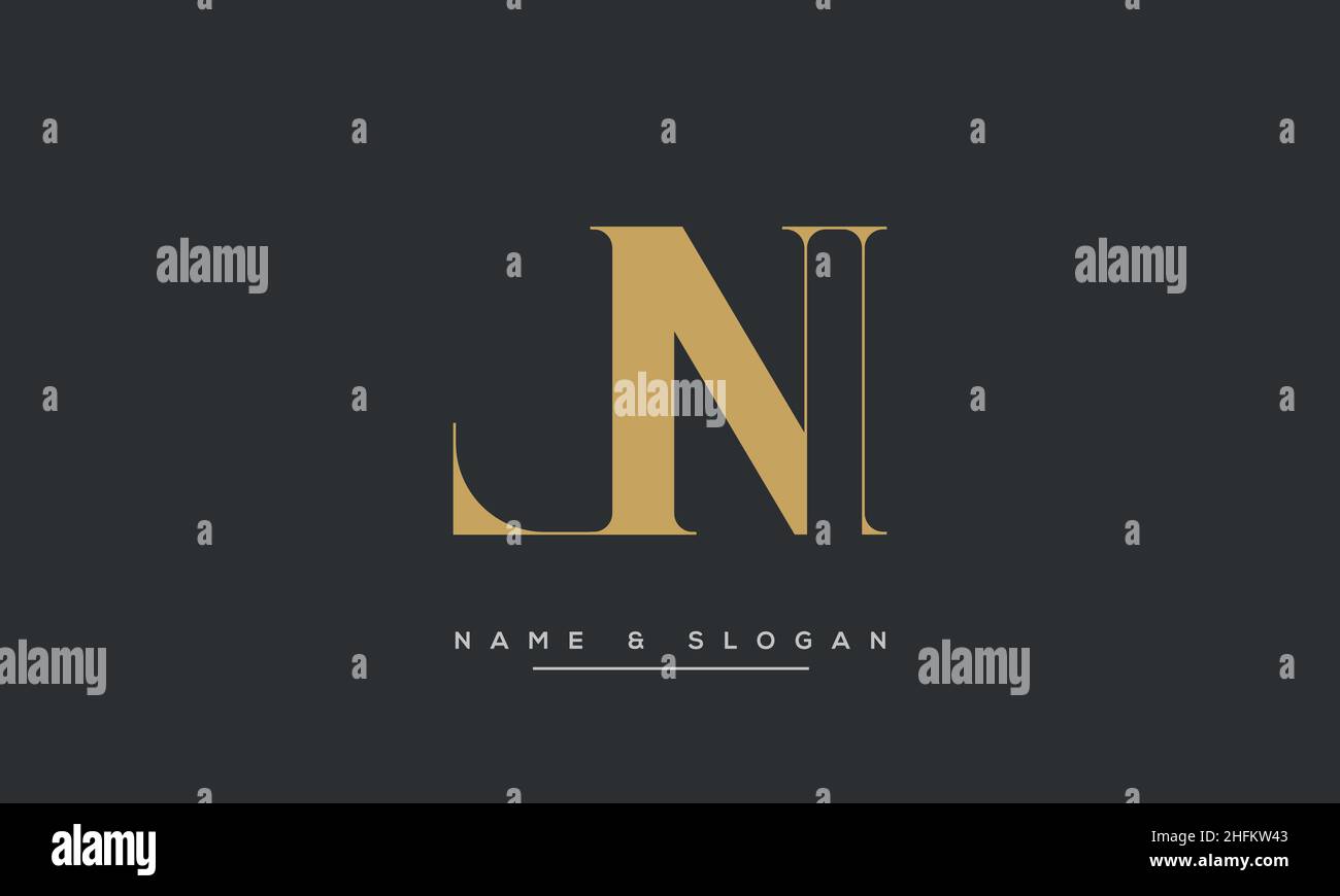 Modern abstract letter LN, NL logo design. Minimal LN, NL initial based icon vector Stock Vector
