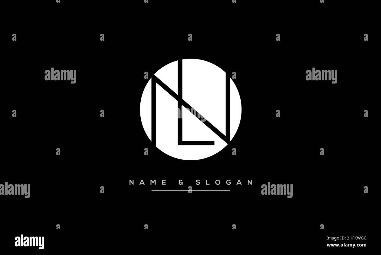 Modern abstract letter LN, NL logo design. Minimal LN, NL initial based icon vector Stock Vector