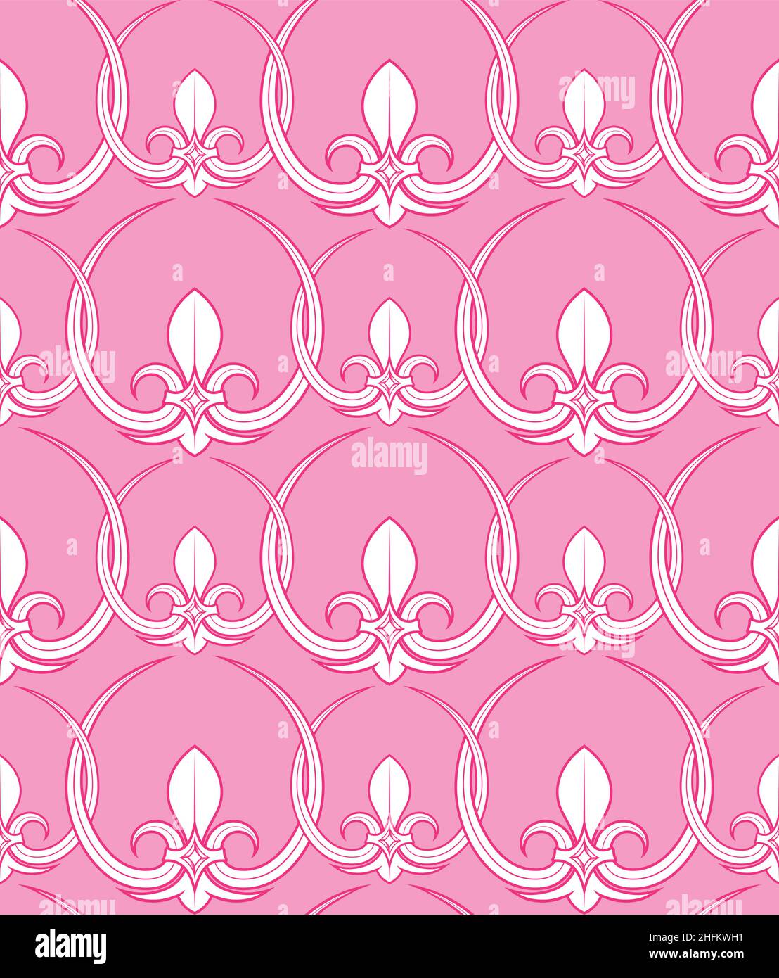Fleur lis pattern, Symbol pattern used in medieval heraldry Stock Vector