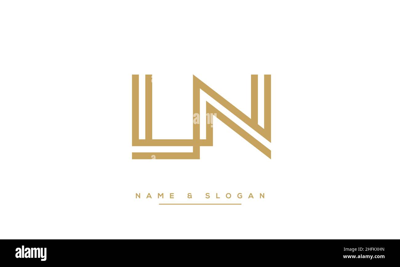 Modern abstract letter LN, NL logo design. Minimal LN, NL initial based ...