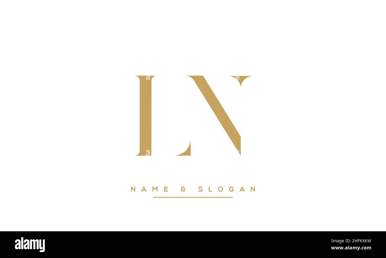 Modern abstract letter LN, NL logo design. Minimal LN, NL initial based icon vector Stock Vector