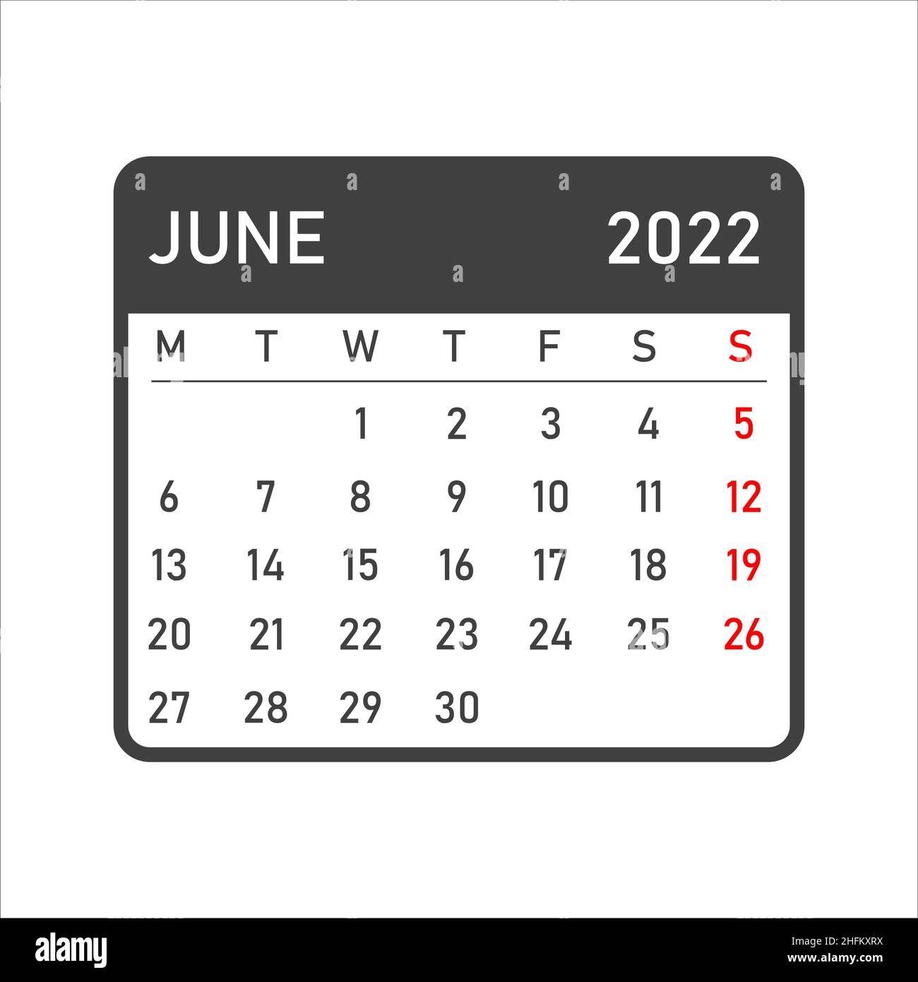 june 2022 Calendar. june 2022 Calendar vector illustration. Wall Desk