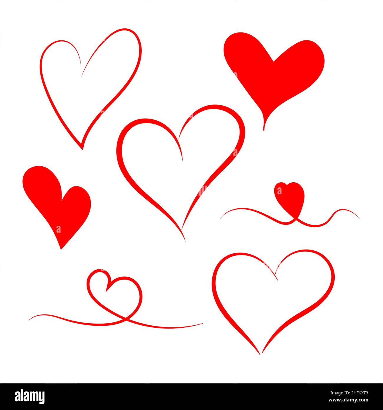 Vector Heart Style collection of vector hearts on white background Stock Vector Image ...