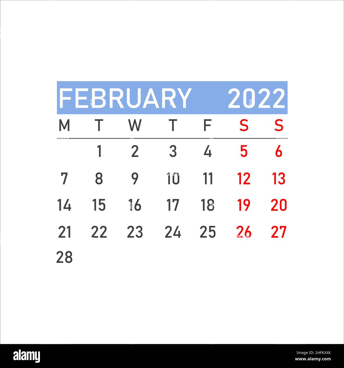 February 2022. February 2022 icon. Business calendar planner. Calendar ...