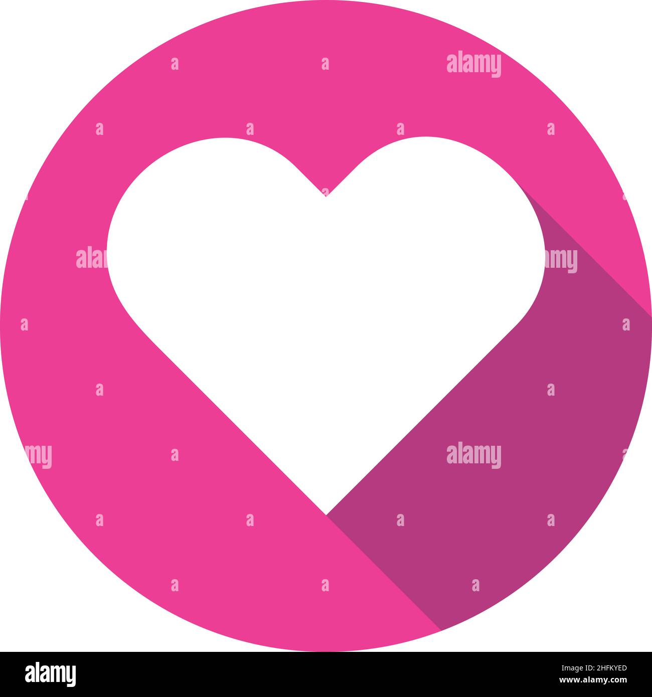 heart icon social media love icon with long shadow effect in vector ...