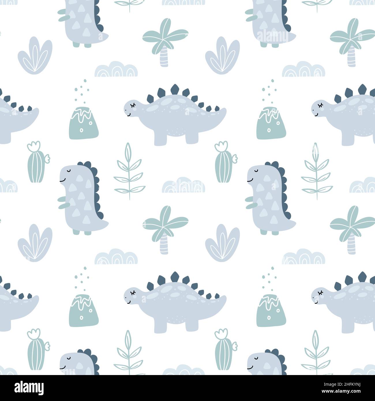 Baby Vector childish boy seamless pattern with hand drawn dino in  scandinavian style. Creative kids background for fabric, textile Stock  Vector Image & Art - Alamy