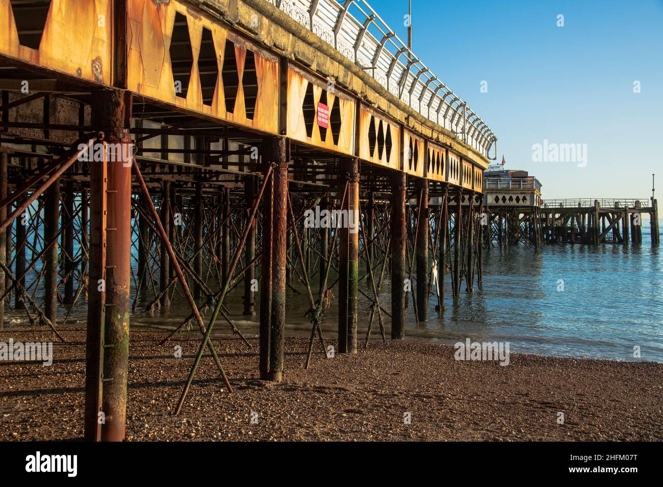 South Parade Pier in the afternoon sunshine, Southport, Hampshire. Stock Photo