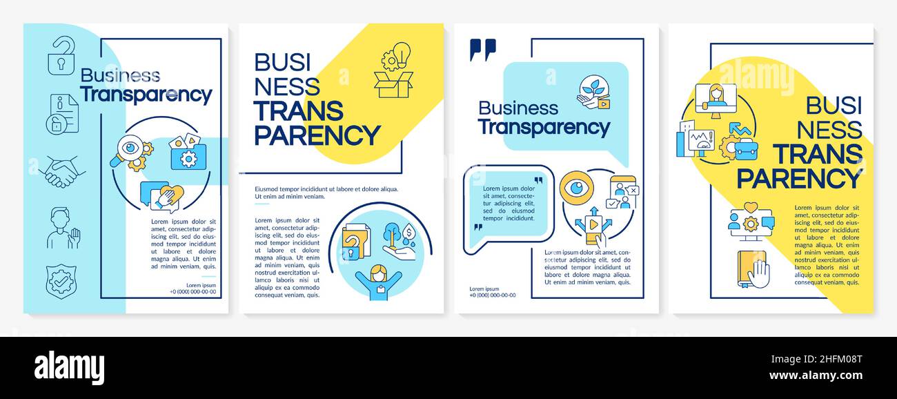 Business transparency blue and yellow brochure template Stock Vector ...