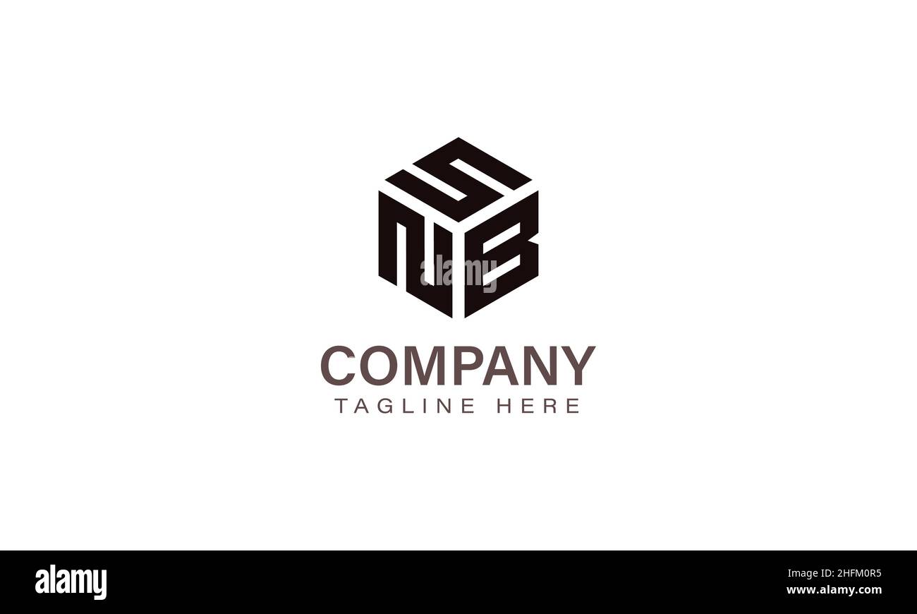 Letter SNB Logo, Three Letter Logo, Alphabet S N B Hexagon Shape Vector Icon Template Stock
