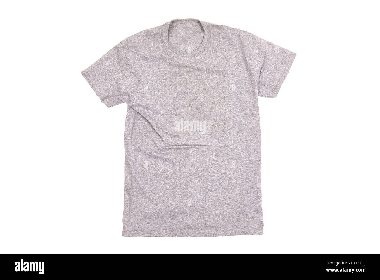 Gray T-shirt blank white background Stock Photo - Alamy