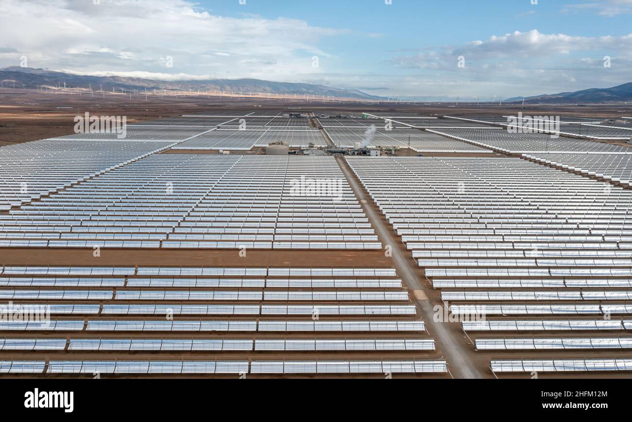 Aerial view of The Andasol Solar Power Plant in Andalusia Spain Stock ...