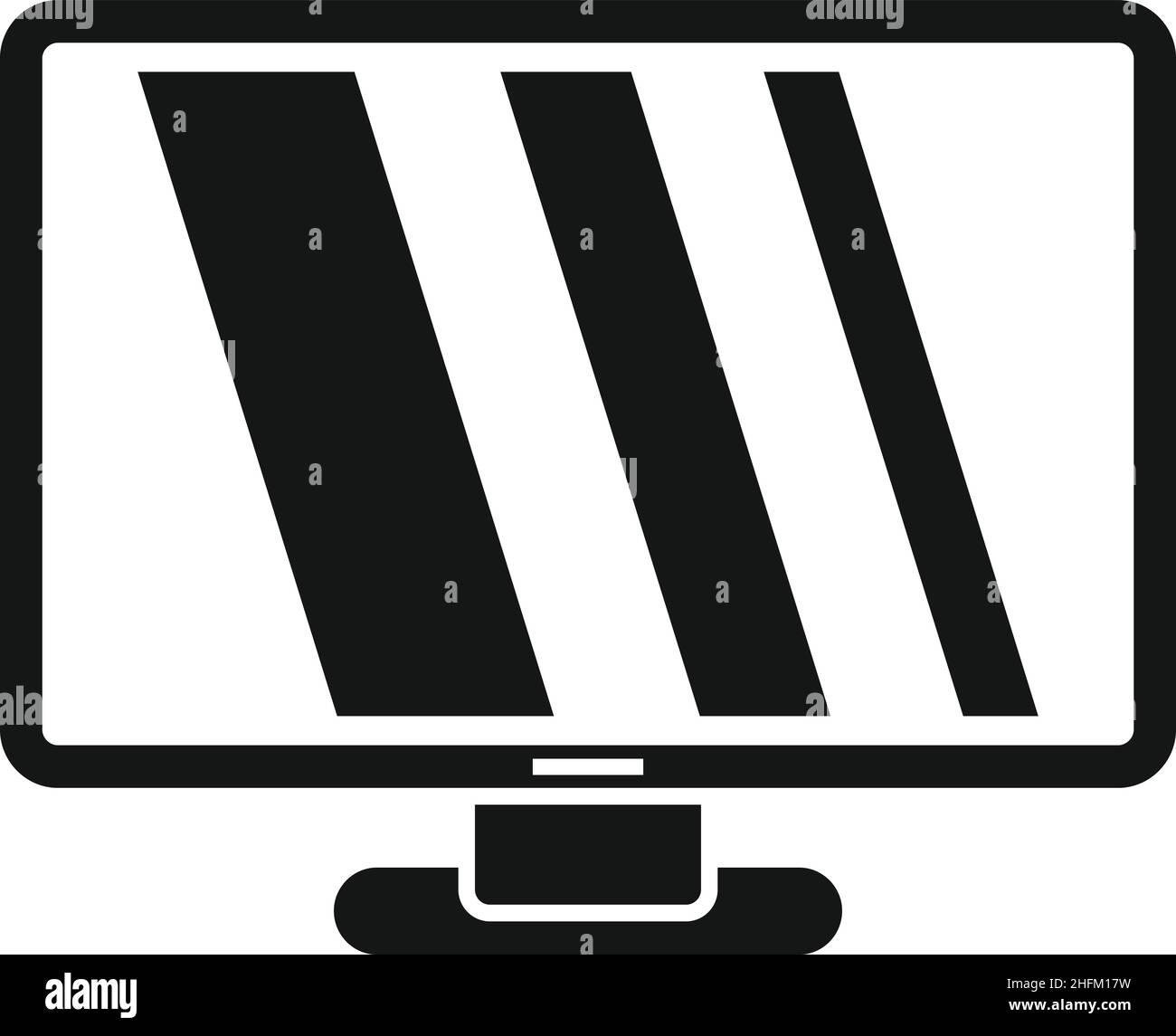 Digital monitor icon simple vector. Computer display. Pc screen Stock ...