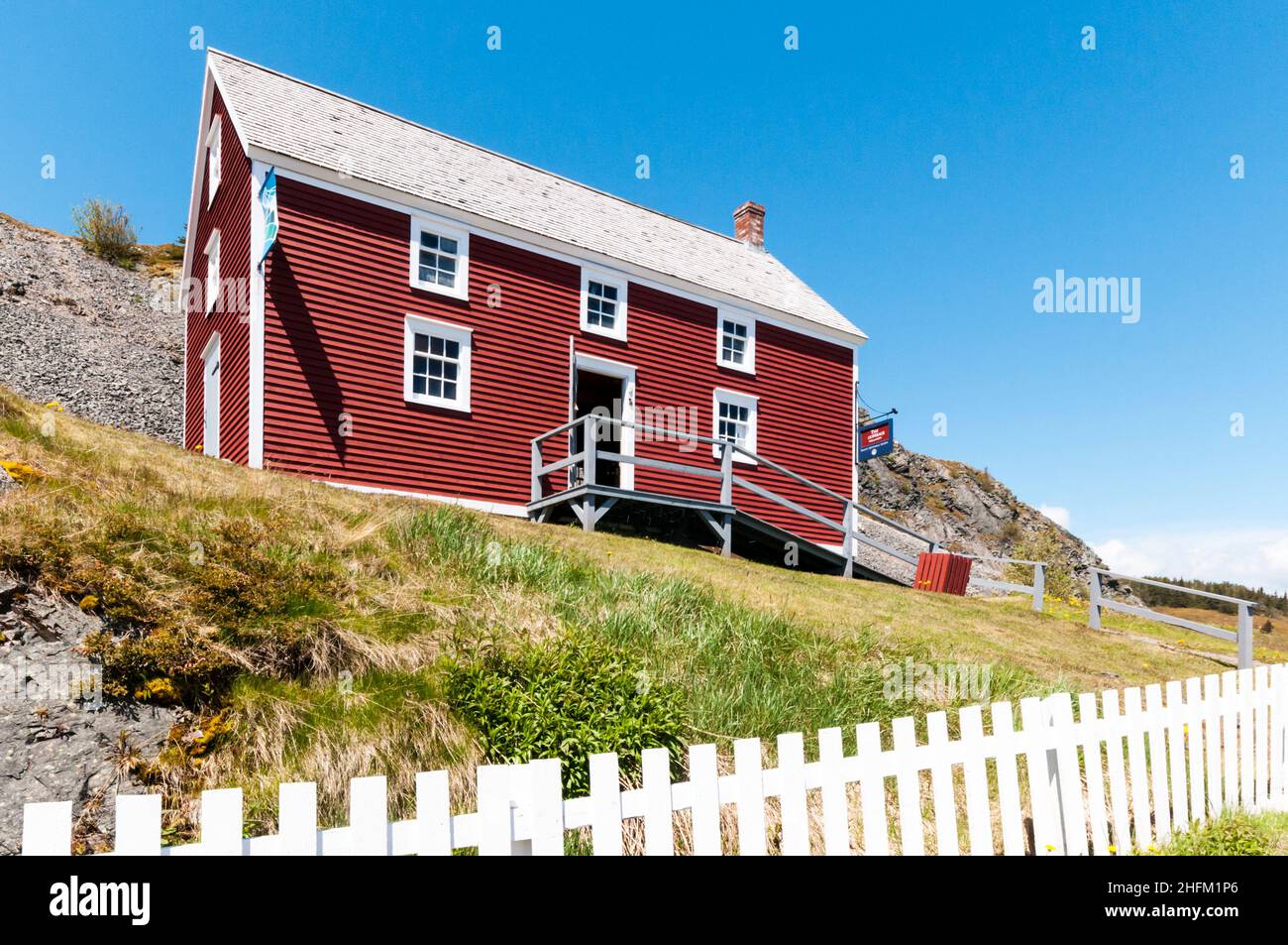 The reconstructed Cooperage at Trinity, Newfoundland. Now a museum. Stock Photo