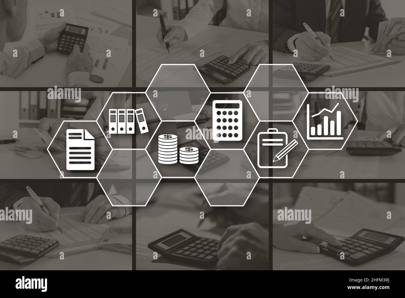 Audit concept illustrated by pictures on background Stock Photo - Alamy