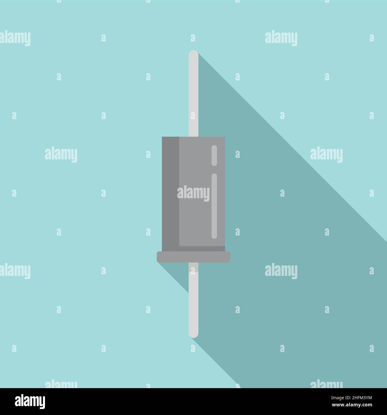 Technology capacitor icon flat vector. Component resistor. Ceramic ...