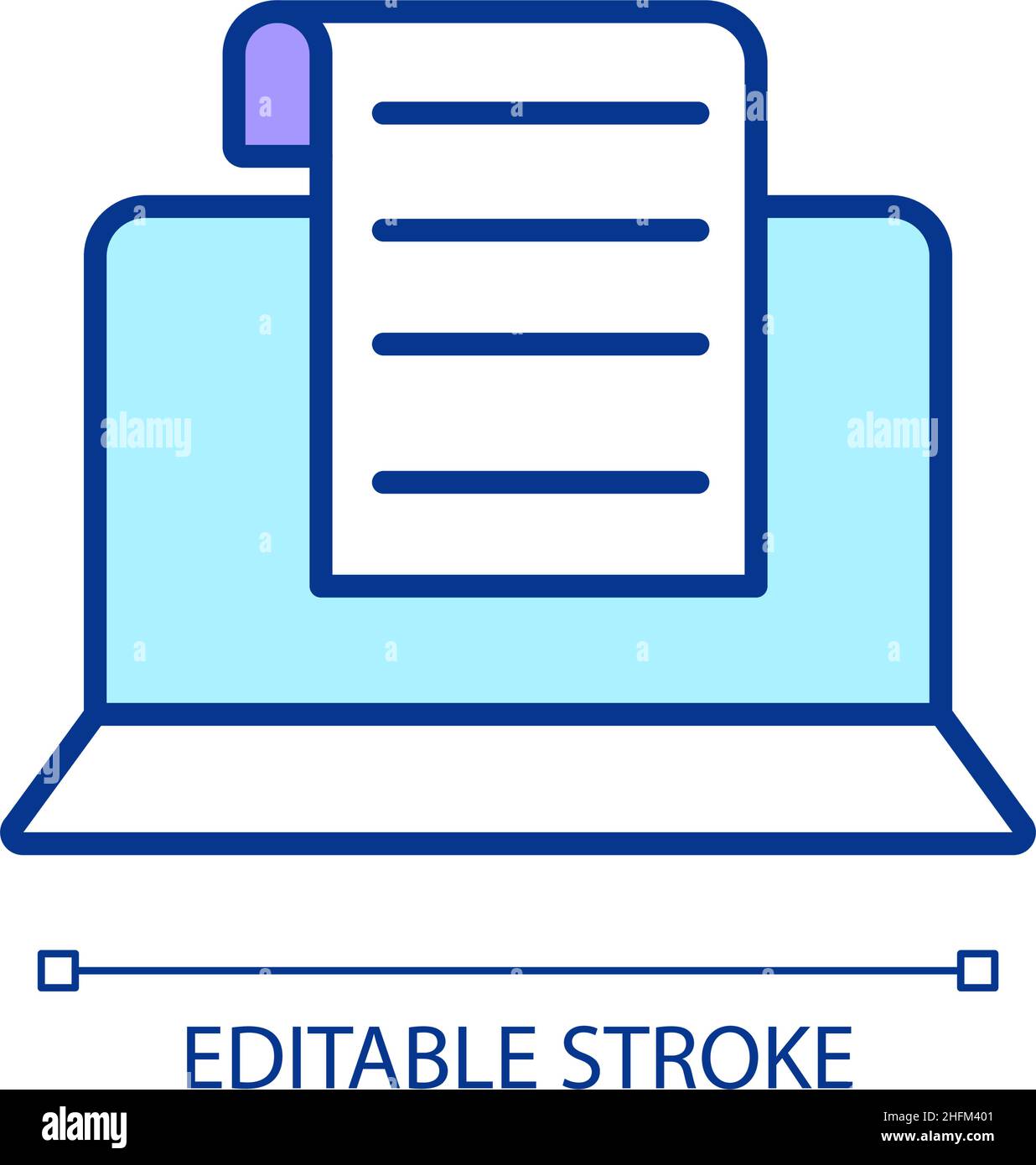 Text format of elearning RGB color icon Stock Vector